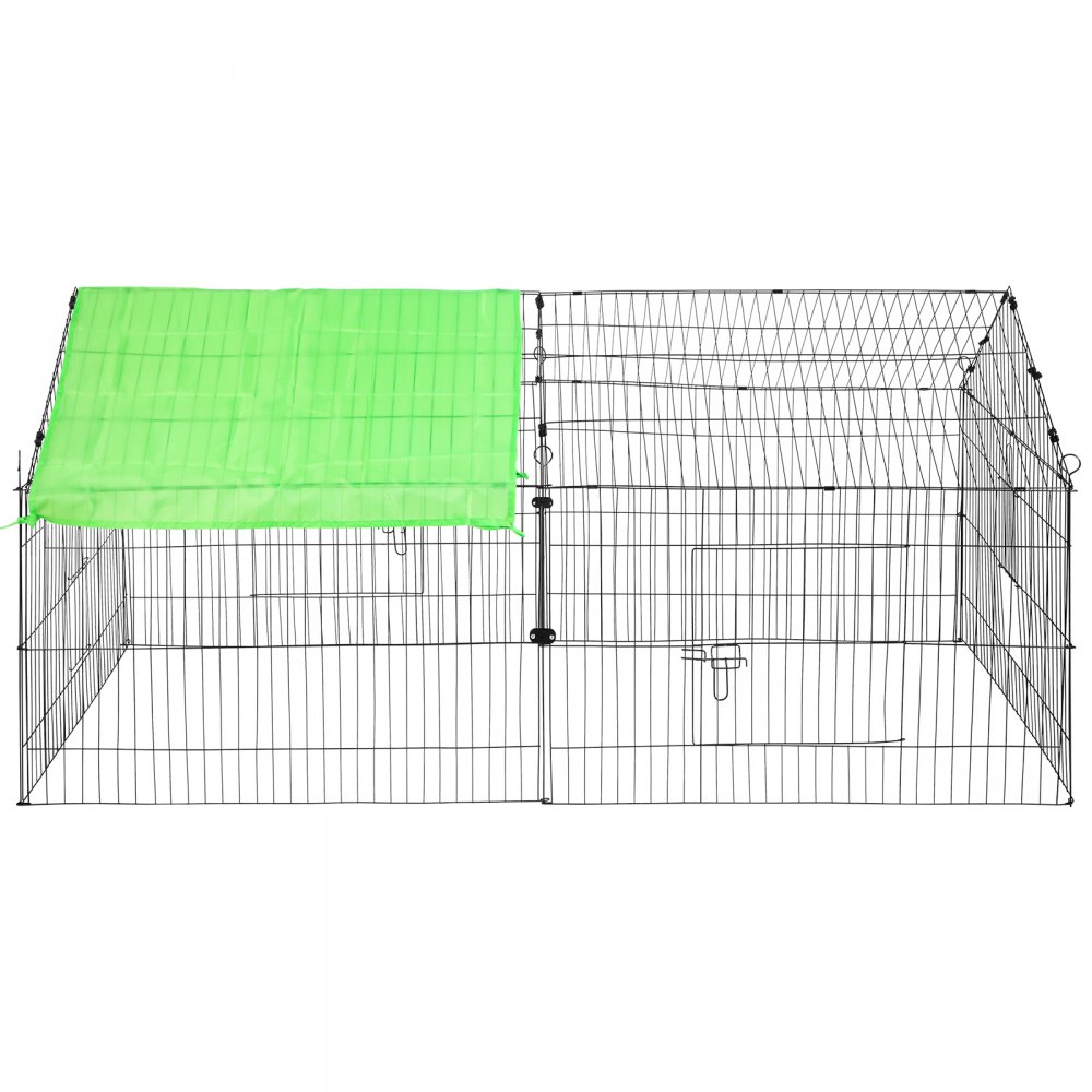 VEVOR Gallinero metálico grande de 180 x 76 x 76 cm, corral para conejos con cubierta impermeable y solar para exteriores, interiores, patios y granjas. Jaula para animales pequeños, pato, color negro.