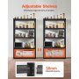 Estantes de almacenamiento VEVOR, 907 kg, 5 niveles para garaje, 45 cm de profundidad x 101 cm de ancho x 183 cm de alto, ajustables, ideales para cocina, almacén y sótano, color negro.