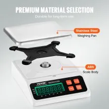 VEVOR Báscula de conteo industrial, 10 kg x 0,1 g, báscula digital para piezas y monedas, unidades g/kg/lb/oz/ct, báscula electrónica de gramos, báscula de conteo de inventario, báscula de conteo de joyas de cocina con pantalla LED