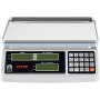 Báscula contadora industrial VEVOR con pantallas digitales duales, teclado y plataforma de acero inoxidable.