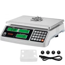 VEVOR Báscula de conteo industrial, 30 kg x 1 g, báscula digital para piezas y monedas, unidades g/kg/lb, báscula electrónica de gramos, báscula de conteo de piezas de inventario, báscula de conteo de joyas de cocina con 3 pantallas LCD