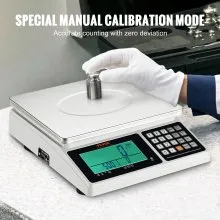 VEVOR Báscula de conteo industrial, 30 kg x 1 g, báscula digital para piezas y monedas, unidades g/kg/lb, báscula electrónica de gramos, báscula de conteo de inventario, báscula de joyería de cocina con puerto RS232 y pantalla LCD