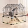 VEVOR Jaula para Hámster 58x38x54 cm Transparente con Visión de 360° Jaula para Animales Pequeños Jaulas Ventiladas con Puerta Frontal Casa Portátil para Hámsteres, Ratas, Conejillos de Indias