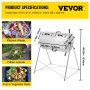 VEVOR Compost Tumbler, 400L / 106 Gal, compostador de jardín de doble cámara de acero inoxidable a prueba de herrumbre, resistente, cubo de compostaje para exteriores para todas las estaciones, sistema de trabajo rápido para compostaje de residuos de cocina y jardín