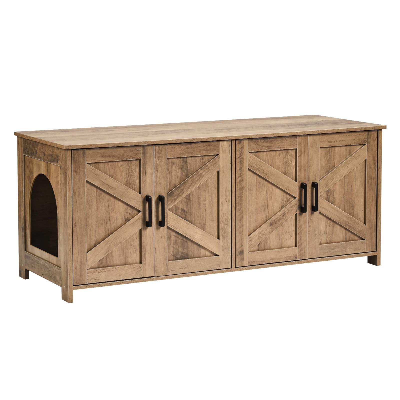 VEVOR - Caja de arena para 2 gatos, mueble oculto con dos compartimentos, armario de madera apto para la mayoría de las cajas de arena, 120 cm de largo x 47 cm de ancho x 50 cm de alto, color gris