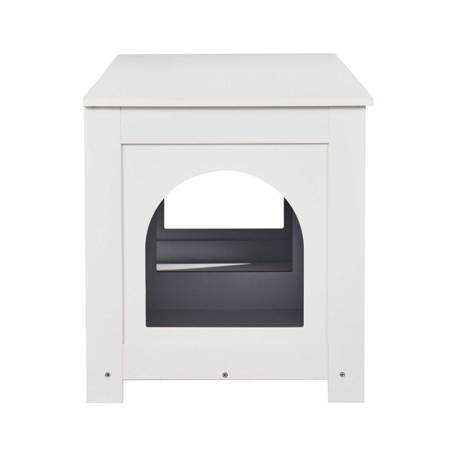 VEVOR Caja de arena para gatos de madera con 2 compartimentos ocultos, color blanco