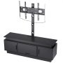 Soporte para TV VEVOR de 60" con soporte para televisores de hasta 75", centro de entretenimiento con toma de corriente y luces LED, consola de TV de altura ajustable con soporte y gabinetes de almacenamiento de 3 niveles para dormitorio y sala de estar.