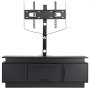 Soporte para TV VEVOR de 60" con soporte para televisores de hasta 75", centro de entretenimiento con toma de corriente y luces LED, consola de TV de altura ajustable con soporte y gabinetes de almacenamiento de 3 niveles para dormitorio y sala de estar.