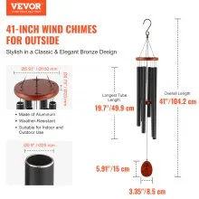 Campanas de viento VEVOR para exteriores Campanas de viento de tono profundo conmemorativas de aluminio de 41 pulgadas