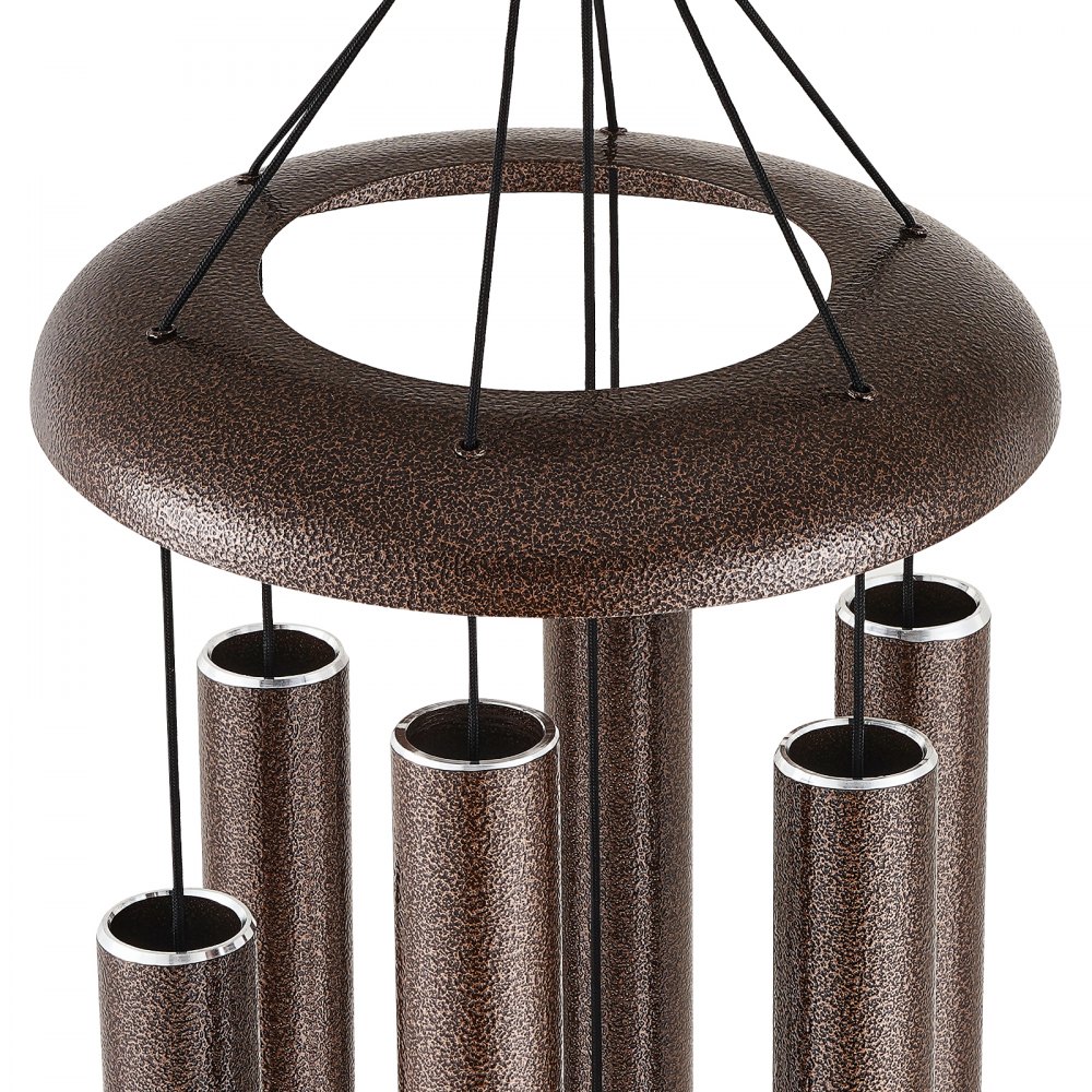 Campanas de viento VEVOR para exteriores, 127 cm, tono profundo, con 6 tubos, únicas y grandes campanas conmemorativas para aniversario, increíble decoración para exteriores, patio, porche, jardín y patio trasero, con veta de cobre.