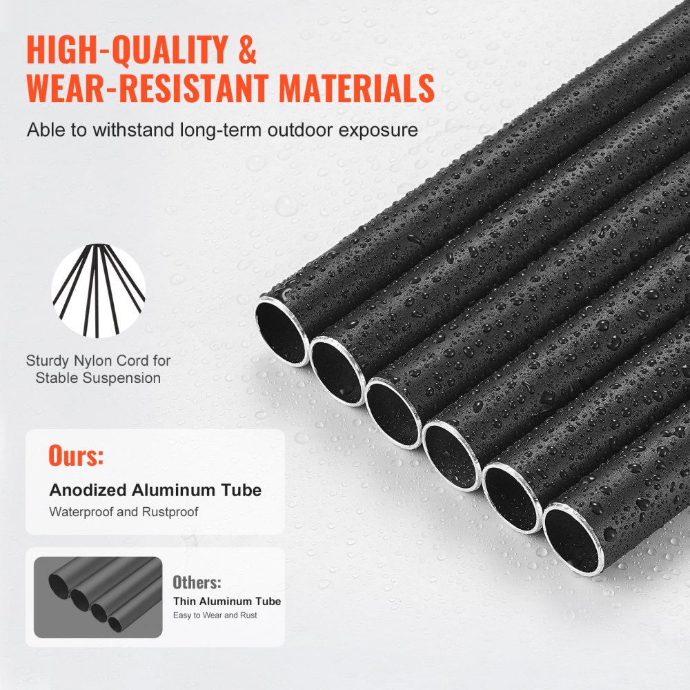 Campanas de viento VEVOR para exteriores Campanas de viento de tono profundo conmemorativas de aluminio de 66 pulgadas