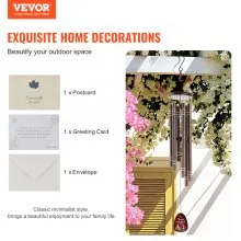 Campanas de viento VEVOR para exteriores Campanas de viento de tono profundo conmemorativas de aluminio de 42 pulgadas