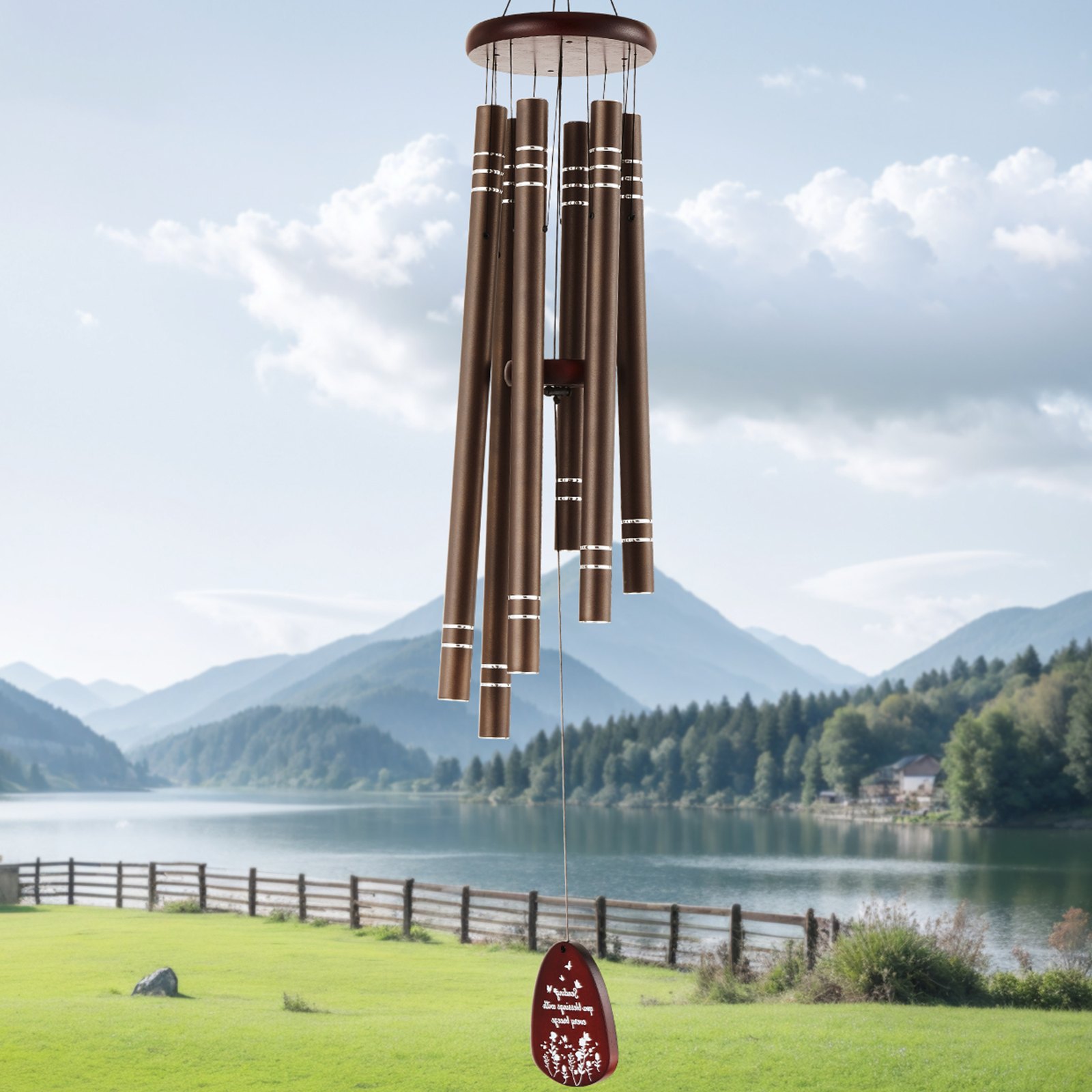 Campanas de viento VEVOR para exteriores Campanas de viento de tono profundo conmemorativas de aluminio de 42 pulgadas