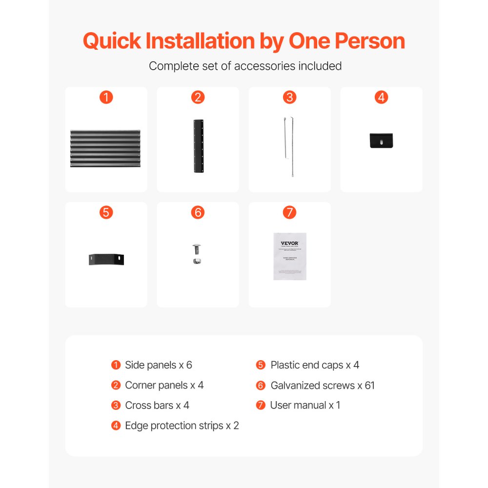 VEVOR - Macetero elevado de metal para jardín (1,8 x 0,9 x 0,6 m, galvanizado, con fondo abierto), color gris oscuro