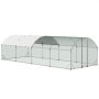 Gallinero metálico grande VEVOR, 2,7 x 7,6 x 2 m, gallinero transitable con cubierta impermeable y estructura robusta, jaula para aves de corral con techo abovedado, ideal para patos, conejos, gallinas y gansos, para uso en exteriores, patios traseros y granjas.