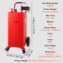 VEVOR Carrito de combustible de 30 galones, 23,5 L/min, contenedor de tanque de almacenamiento portátil de 180 W con ruedas de bomba eléctrica, tanque de almacenamiento de transferencia de combustible para máquina de aceite lubricante diésel, cortacésped de coche, barco, motocicleta