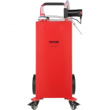 VEVOR Carrito de combustible de 30 galones, 23,5 L/min, contenedor de tanque de almacenamiento portátil de 180 W con ruedas de bomba eléctrica, tanque de almacenamiento de transferencia de combustible para máquina de aceite lubricante diésel, cortacésped de coche, barco, motocicleta