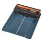 Puerta automática para gallinero VEVOR con pantalla digital y marco de metal azul resistente.