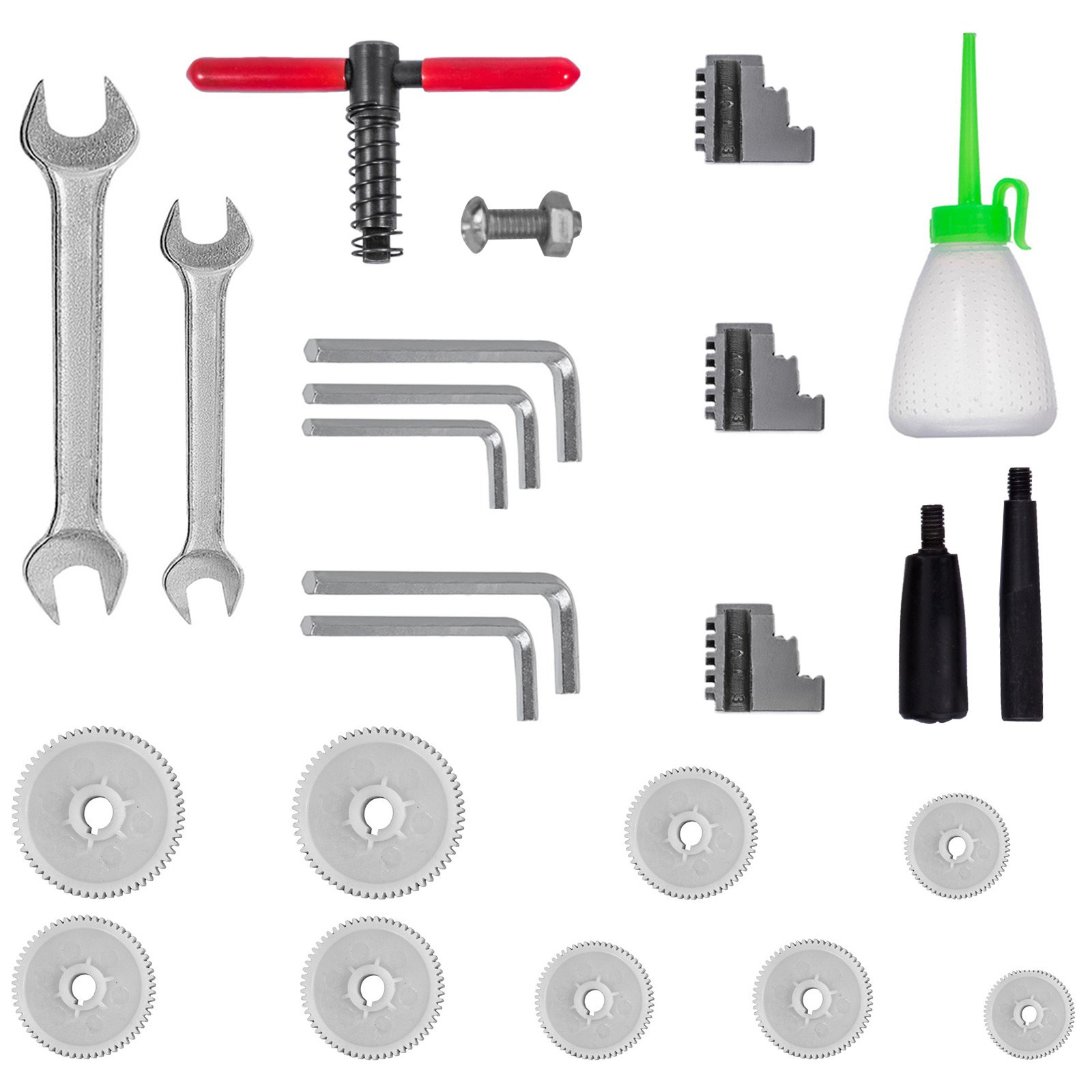 Torno de metal VEVOR de 18 x 30 cm, minitorno de precisión de sobremesa de 550 W, velocidad variable de 50 a 2500 RPM, engranaje de nailon con lámpara móvil para el procesamiento de piezas de precisión.