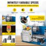 Torno de metal VEVOR con motor de 550w, tapa de apagado automático e interruptor de parada de emergencia.