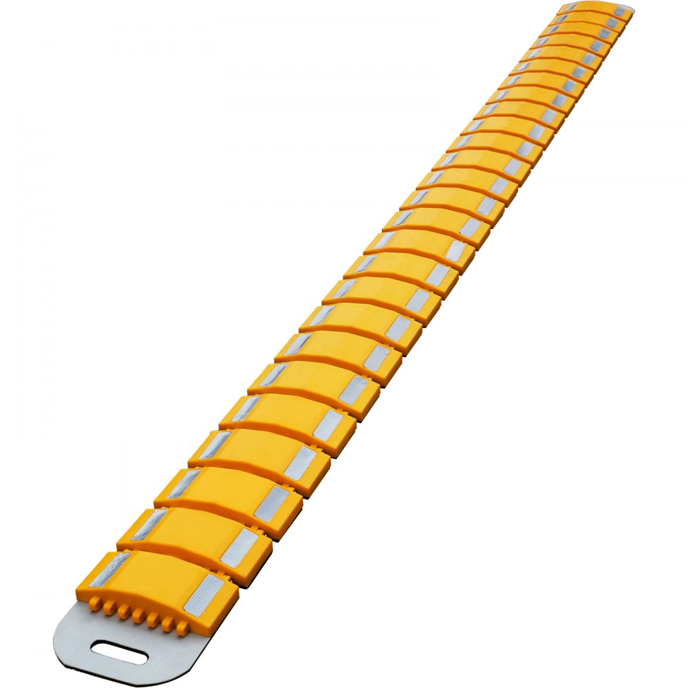Reductor de velocidad portátil VEVOR, 3 m de largo, 21,8 cm de ancho x 5 cm de alto. Reductor de velocidad de goma reflectante para asfalto, hormigón, grava, entradas de vehículos, estacionamientos, etc. Ideal para autos, camiones, autobuses, remolques y calles.