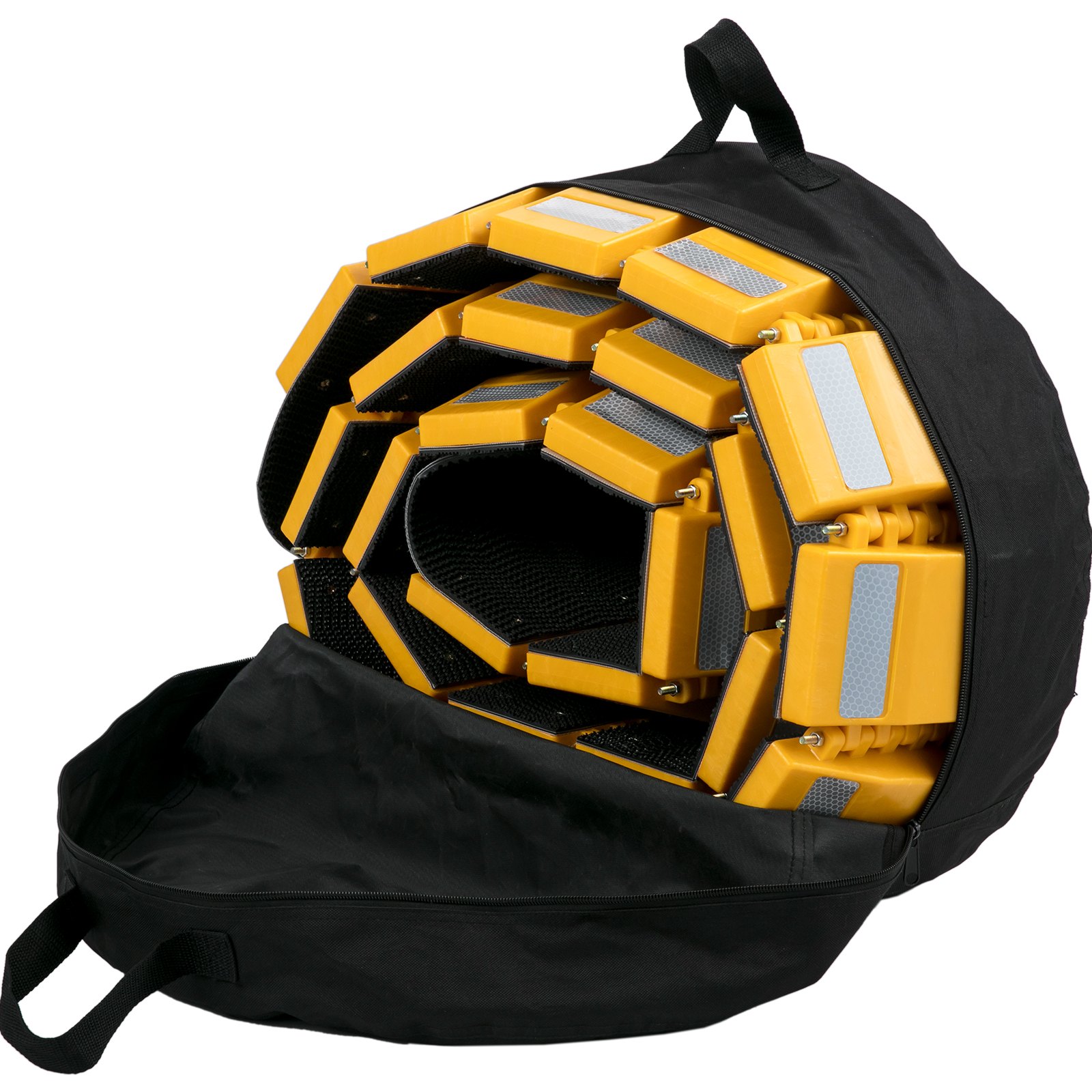 Reductor de velocidad portátil VEVOR, 3 m de largo, 21,8 cm de ancho x 5 cm de alto. Reductor de velocidad de goma reflectante para asfalto, hormigón, grava, entradas de vehículos, estacionamientos, etc. Ideal para autos, camiones, autobuses, remolques y calles.