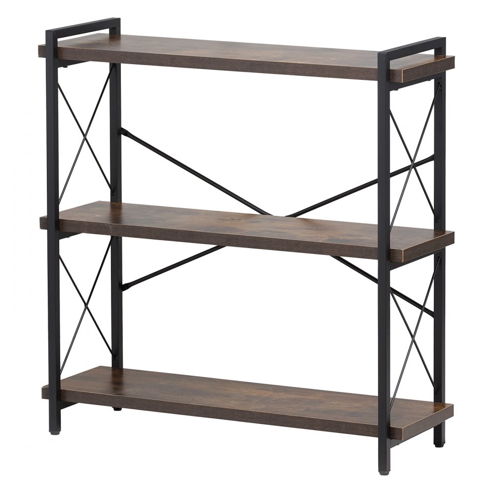 VEVOR Estantería de Metal de 900 x 300 x 910 mm, Estantería Industrial de 3 Niveles, Pequeña Estantería Rústica de Almacenamiento con Estantes Abiertos para Sala de Estar, Dormitorio y Oficina