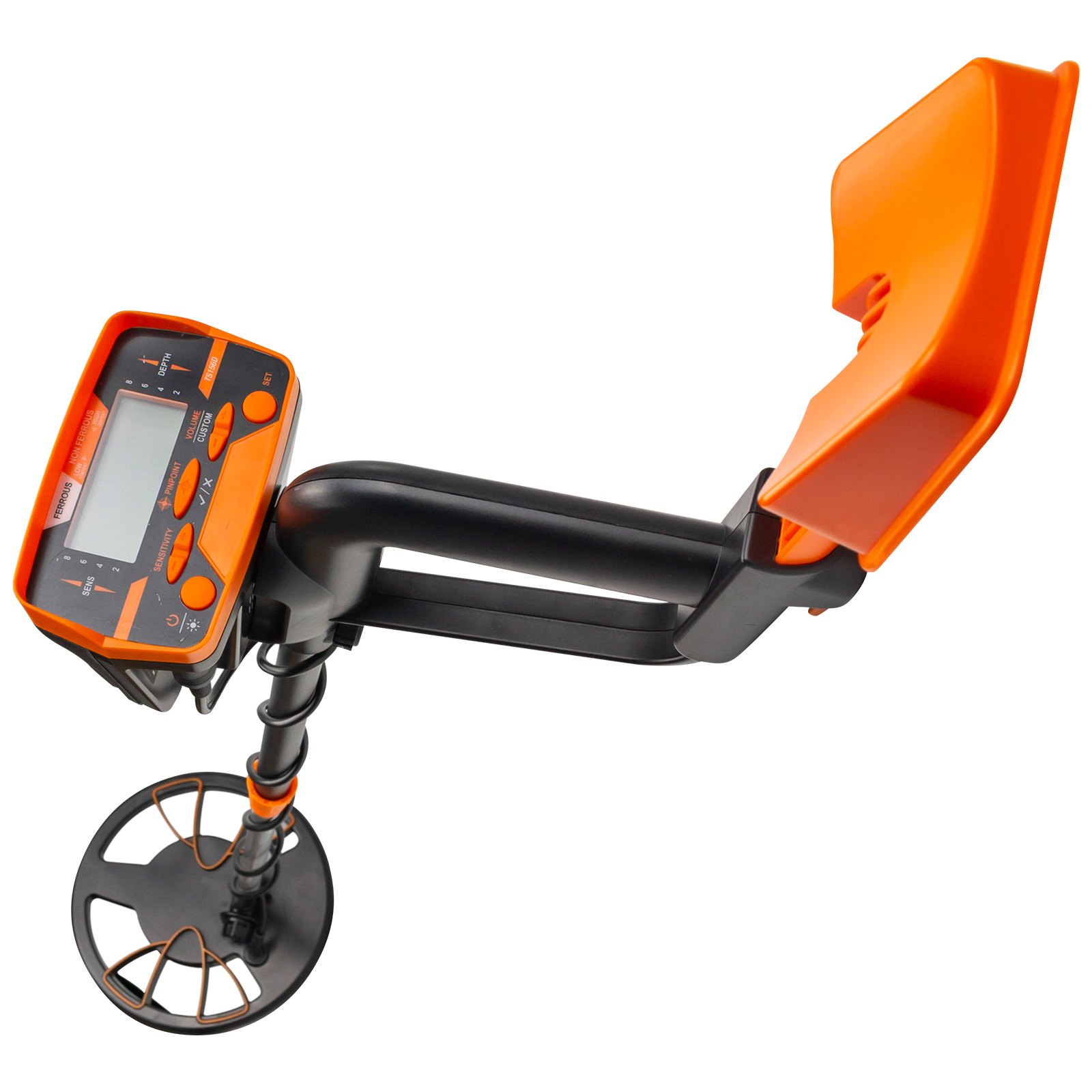 Detector de metales impermeable VEVOR con pantalla LCD y bobina de búsqueda ajustable.