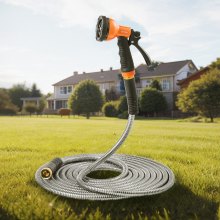 Manguera de jardín de metal de 100 pies Manguera de agua de acero inoxidable Ligera sin torceduras