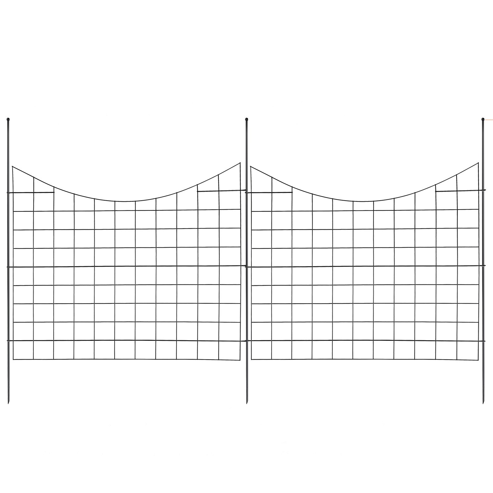 Valla de jardín VEVOR, valla sin excavación, valla de barrera para animales de 36,6 pulgadas de alto x 12 pies de largo, valla decorativa subterránea para jardín con espacio entre picos de 2,5 pulgadas, valla de metal para perros para el patio y el patio al aire libre, paquete de 5