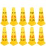 VEVOR - Paquete de 10 conos de seguridad para suelo, 26 pulgadas, amarillos, señal de precaución de suelo mojado, 4 lados, conos de seguridad pública, señal bilingüe para suelo mojado, para interiores y exteriores