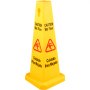 Cono de seguridad VEVOR amarillo para suelo mojado con señales de precaución bilingües.