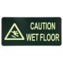 Señal de cono de seguridad de piso mojado VEVOR con símbolo de precaución y texto &quot;piso mojado&quot;. Fondo oscuro.