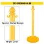 VEVOR Barrera de Aparcamiento 4 piezas Altura 99 cm Plástico PE Poste de Tráfico Base 35 x 35 cm Cadena 1 m Cúpula Amarillo Bolardo de Aparcamiento Llenar con Agua o Arena en Base para más Estabilidad