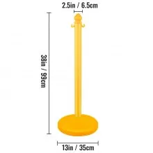 Puntal de plástico VEVOR, puntal de cadena de 4 piezas, puntal de exterior con cadenas largas de 4 x 39.5 pulgadas, barrera de control de multitudes de plástico PE para advertencia/control de multitudes en restaurante, supermercado, exposición, centro comercial de la ciudad