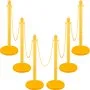 Poste de plástico VEVOR, poste de cadena de 6 piezas, poste para exteriores con cadenas de 6 x 39,5 pulgadas de largo, barrera de control de multitudes de plástico PE para advertencia/control de multitudes en restaurantes, supermercados, exposiciones, centros comerciales