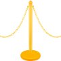 Poste de plástico VEVOR, poste de cadena de 6 piezas, poste para exteriores con cadenas de 6 x 39,5 pulgadas de largo, barrera de control de multitudes de plástico PE para advertencia/control de multitudes en restaurantes, supermercados, exposiciones, centros comerciales