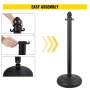 Poste de plástico VEVOR, poste de cadena de 6 piezas, poste para exteriores con cadenas de 6 x 39,5 pulgadas de largo, barrera de control de multitudes de plástico PE para advertencia/control de multitudes en restaurantes, supermercados, exposiciones, centros comerciales