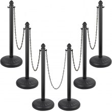 VEVOR Barrera de Aparcamiento 99 cm 6 PCS Barreras para Parking con Cadena Negro