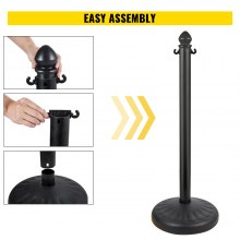 VEVOR Barrera de Aparcamiento 99 cm 6 PCS Barreras para Parking con Cadena Negro