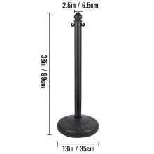 VEVOR Barrera de Aparcamiento 99 cm 6 PCS Barreras para Parking con Cadena Negro