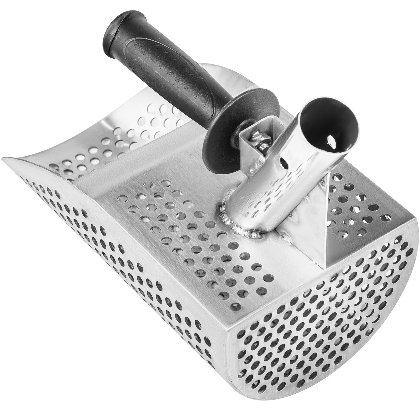 VEVOR Pala para detector de metales para arena, pala para detección de metales de acero inoxidable, pala para detector de metales para playa con orificio de 10 mm, pala para detector de metales para playa con orificio de 10 mm, acero inoxidable ligero resistente de 2 mm, para detección de metales y búsqueda de tesoros