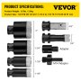 VEVOR Brocas de diamante 8PCS Sierra perforadora de diamante 3/4 "-2" Kit de sierra perforadora para azulejos Broca de diamante soldado 0.59in Segmento Sierra perforadora para azulejos con broca de dedo una hoja para azulejos Cerámica Porcelana Mármol Materiales duros