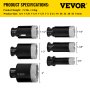 VEVOR Brocas de diamante 6PCS Sierra perforadora de diamante 19/28/32/38/45/51 mm Kit de sierra perforadora para azulejos Broca de diamante soldada al vacío 0.59in Segmento Sierra perforadora para azulejos con una hoja para azulejos Cerámica Porcelana Mármol