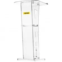 VEVOR Acrílico Podio 47.5" Alto Plexiglás Podio 26.8"x14.3" Mesa Acrílico Púlpitos para Iglesias 8 mm Espesor Acrílico Tablero Acrílico Podios y Atriles Diseño para Conferencia Recital Discurso y Presentación