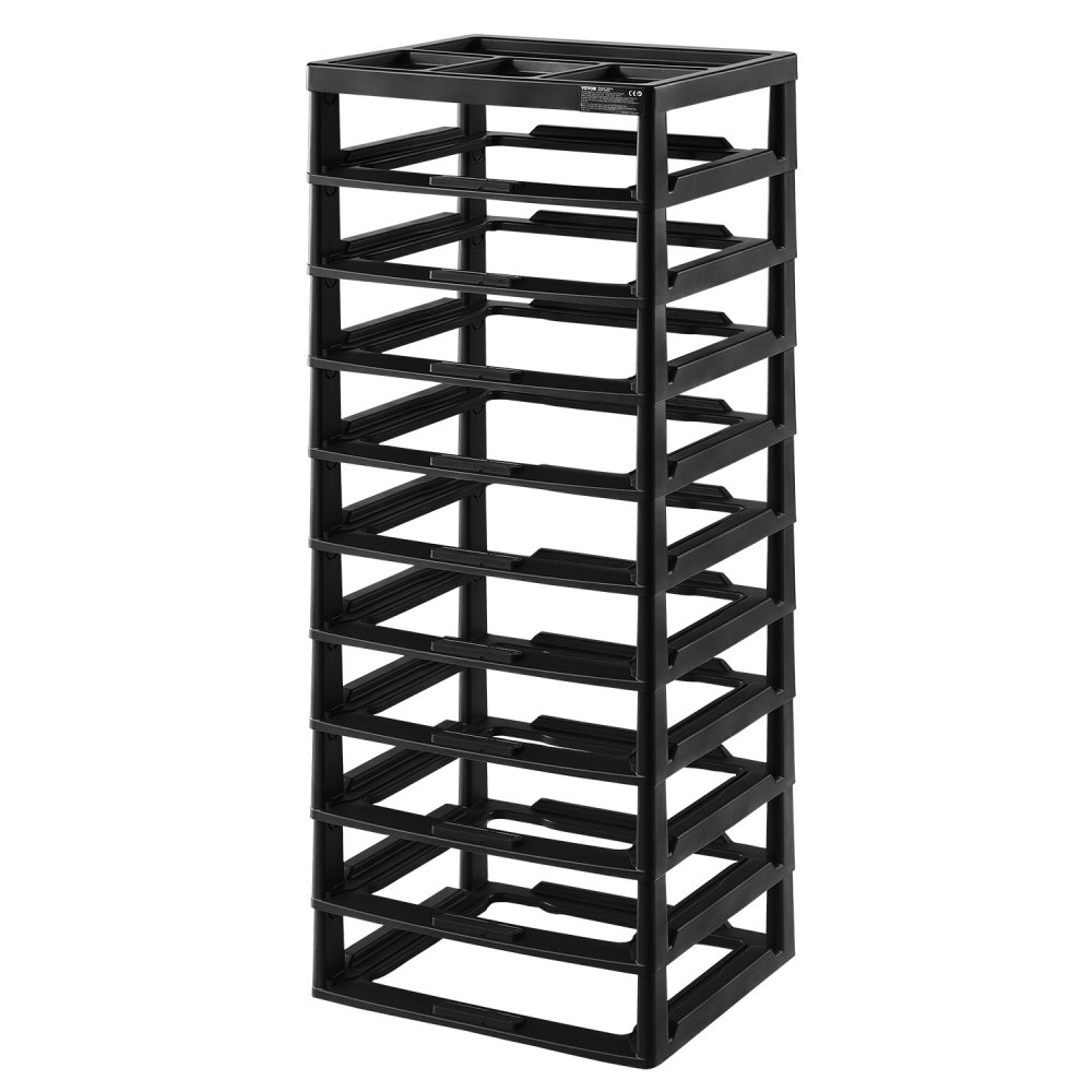 Organizador de almacenamiento de plástico VEVOR, 10 niveles de gran capacidad con organizador superior, solo marco negro, material PP, multifuncional, para guardar álbumes de recortes, herramientas esenciales de oficina, suministros de arte y manualidades.