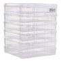 VEVOR - Cajas de plástico apilables para guardar papel de álbum de recortes (6 unidades), transparente, multiusos, con esquinas redondeadas y cierres dobles, para artículos esenciales de oficina, herramientas, manualidades y mucho más.