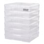 VEVOR - Cajas de plástico apilables para guardar papel de álbum de recortes (6 unidades), transparente, multiusos, con esquinas redondeadas y cierres dobles, para artículos esenciales de oficina, herramientas, manualidades y mucho más.