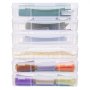 VEVOR - Cajas de plástico apilables para guardar papel de álbum de recortes (6 unidades), transparente, multiusos, con esquinas redondeadas y cierres dobles, para artículos esenciales de oficina, herramientas, manualidades y mucho más.