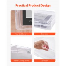 Cajas de plástico apilables para guardar papel de álbum de recortes, 6 unidades, estuche transparente para juegos de mesa